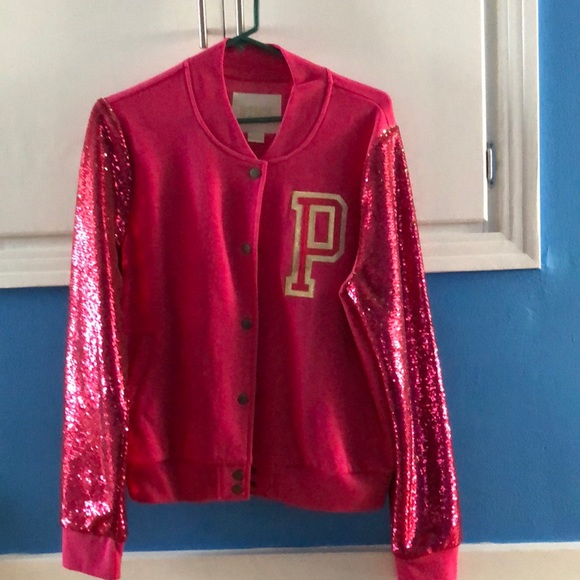 PINK Victoria's Secret Jackets & Blazers - Victoria Secret Pink bling Sequin varsity Jacket